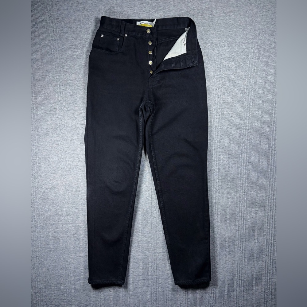 Vintage Lawman Premium Jeans Button Fly Black Western Tapered Women’s 28x31 90s